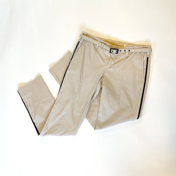 Rag & Bone Handmade in New York Khaki Pants With Black Tuxedo Stripe - 28 US - Picture 4 of 9